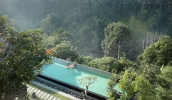 Вид на бассейн в Kamandalu Ubud или окрестностях