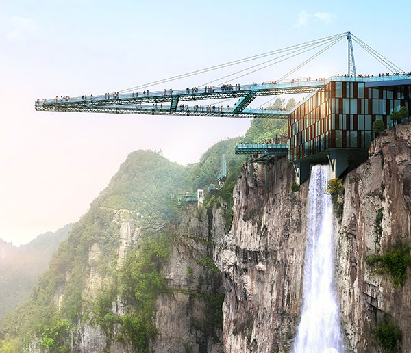 80 метровый прозрачный мост в Чунцине